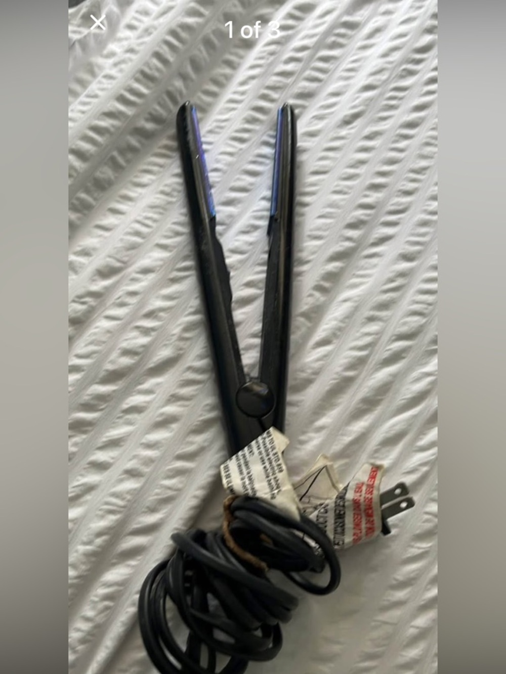 Slim Black Mini Hair Straightener with Cord